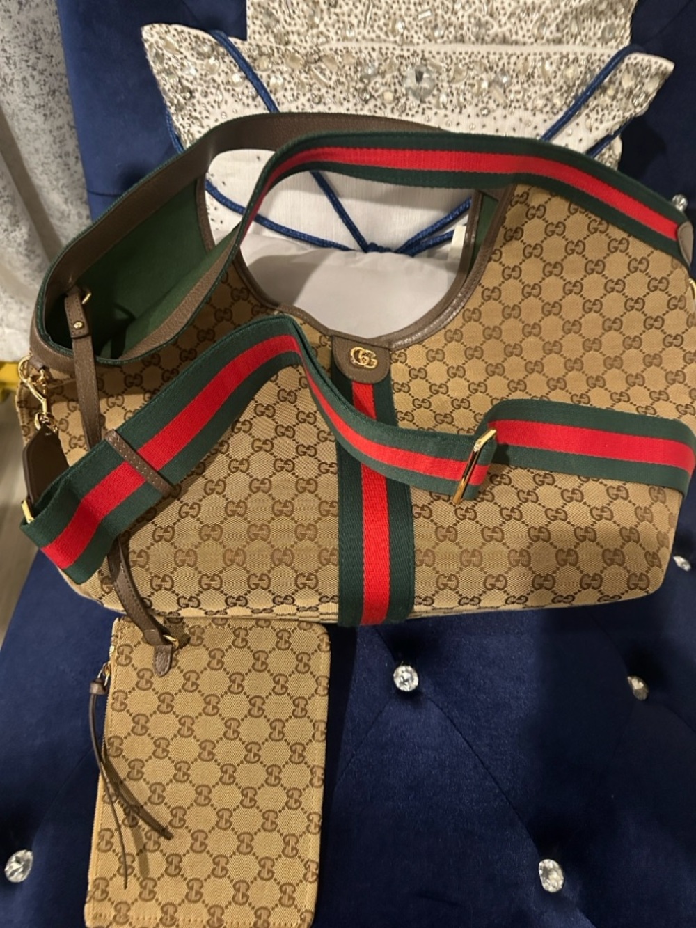 Gucci Beige Brown Large Gigilo Tote Bag